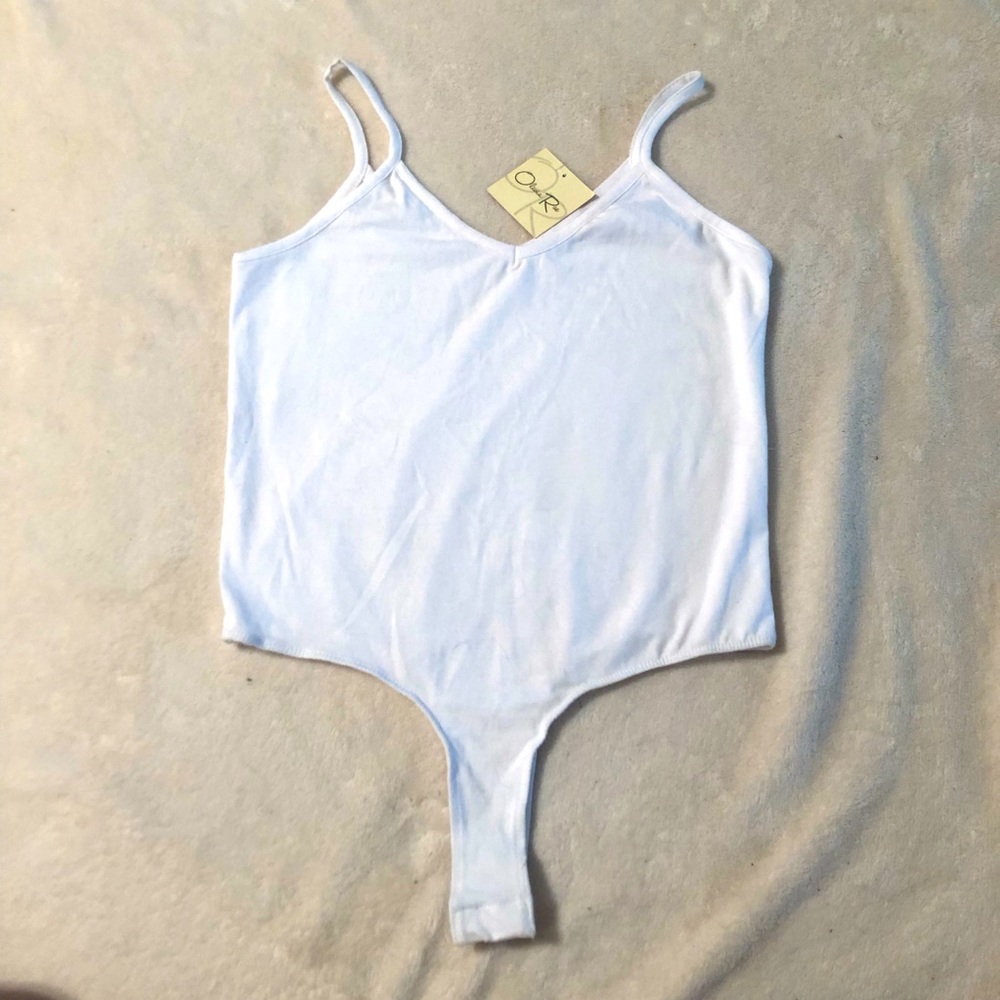 White Tank Top Bodysuit Shirt